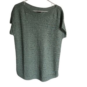 Talbots Chunky Knit Linen Sweater Size Medium Cap Sleeve Bateau Neck Cozy NEW